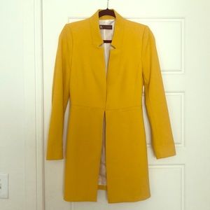 Zara Inverted Lapel Frock Coat - Mustard Yellow